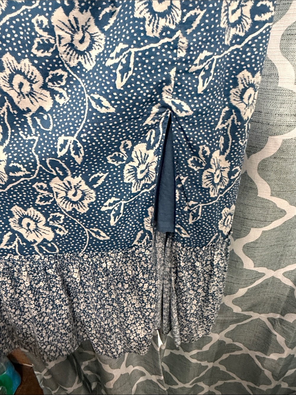 PAIGE Blue Floral Ruffle-Strap Maxi Dress NWOT - Picture 5 of 6